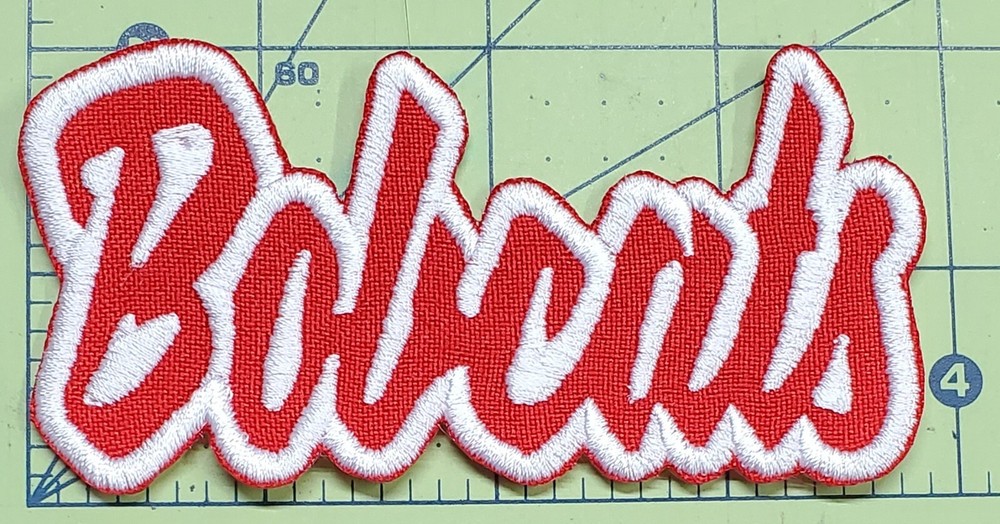 Bobcats Text Embroidered Applique Iron On Patch Various Sizes Customize