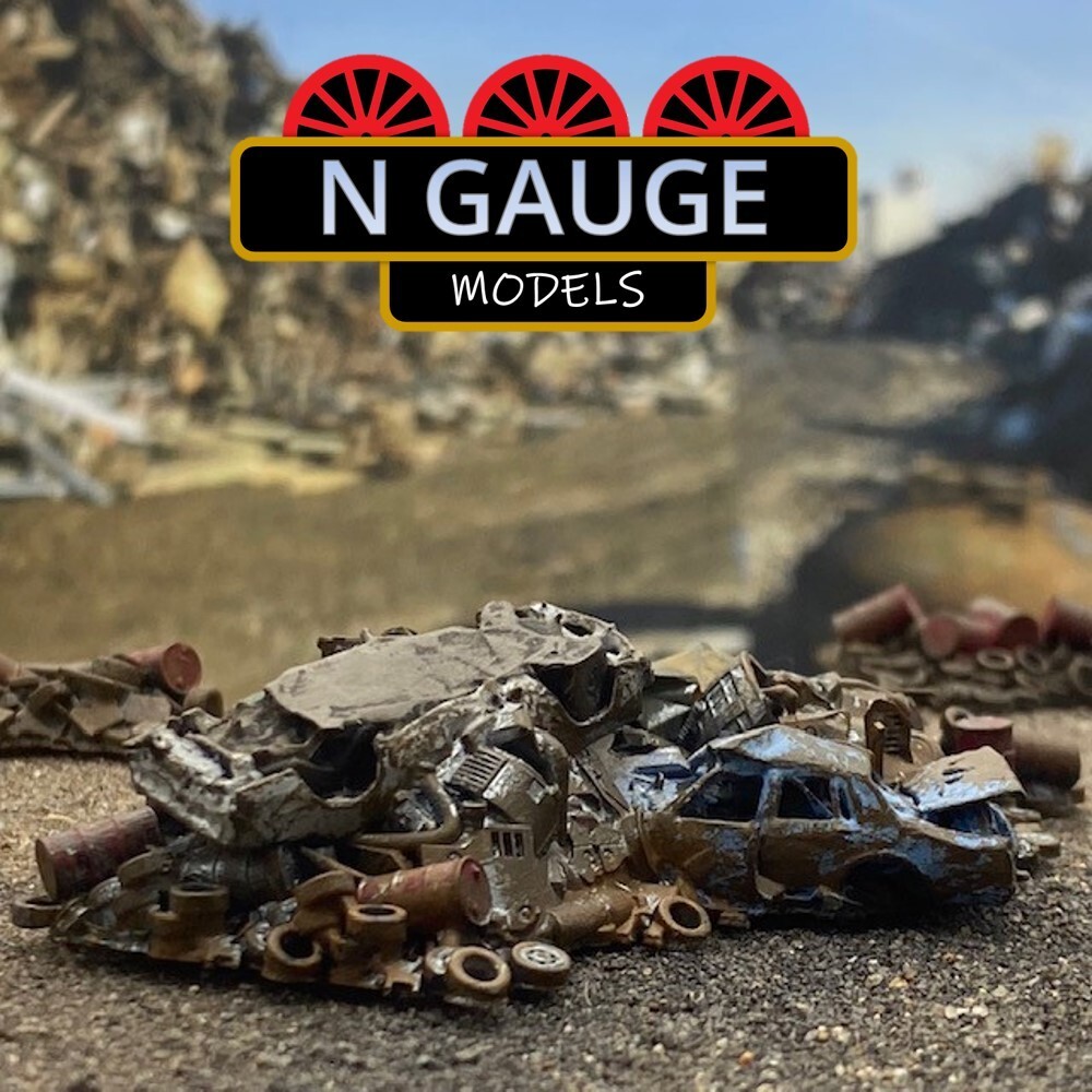 PAINTED- 1:148 N Scale Gauge Scrap Yard Junk Pile (Landfill Waste Garbage 1:160