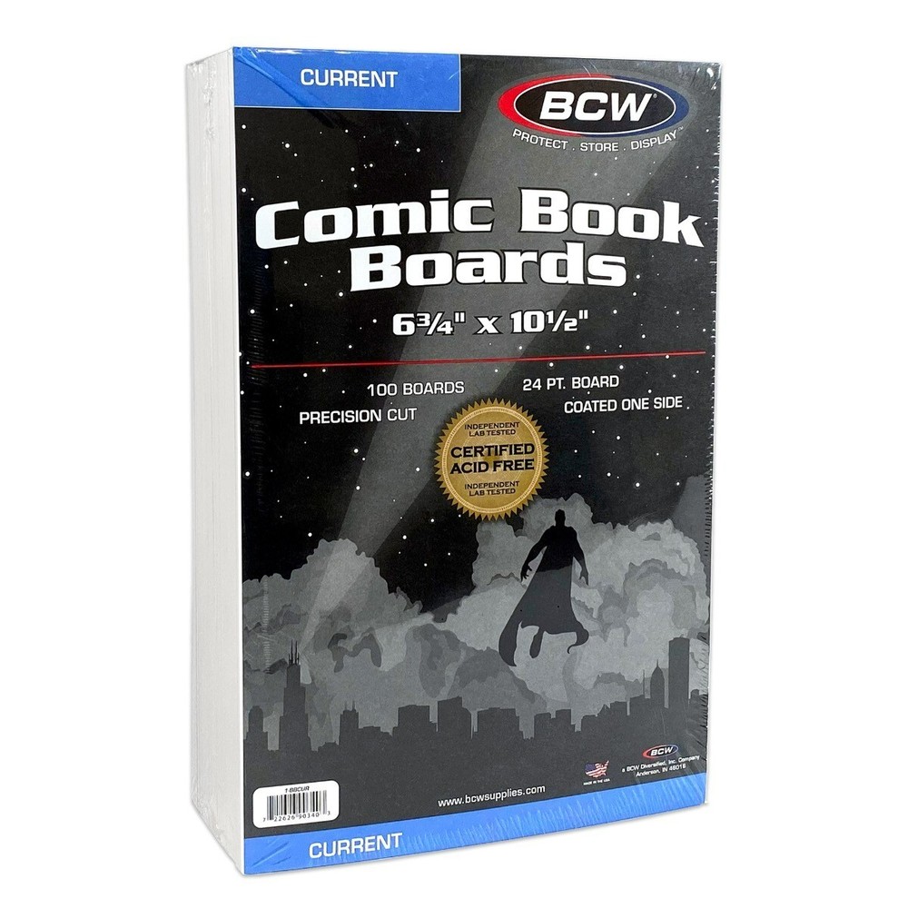 100 BCW CURRENT COMIC BOOK BOARDS 6 3/4" X 10 1/2"