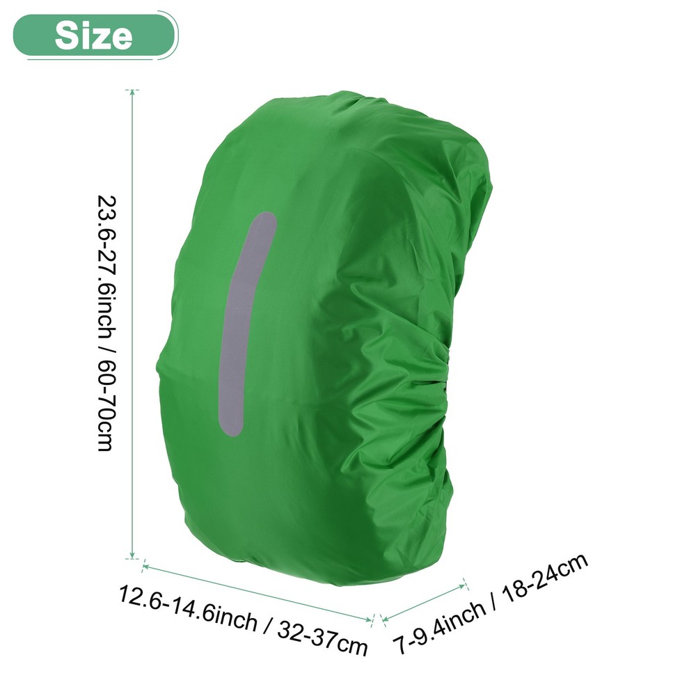 55L-65L Backpack Rain Cover with A Vertical Reflective Strap [Emerald Green]