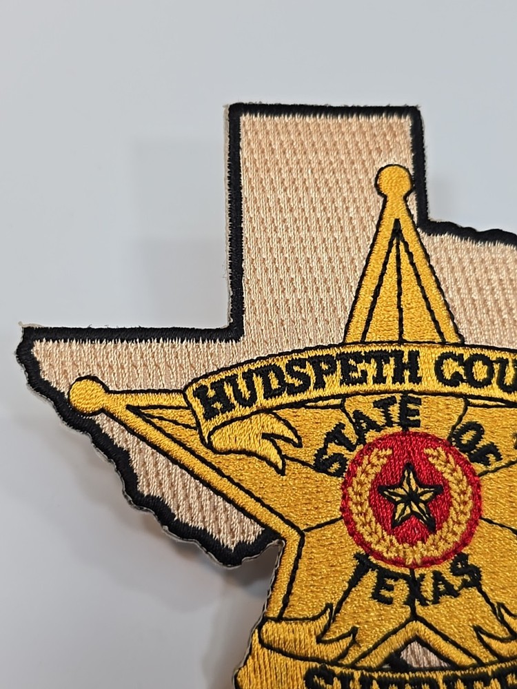 Hudspeth County Sheriff Iron-on Patch Texas Map Shape