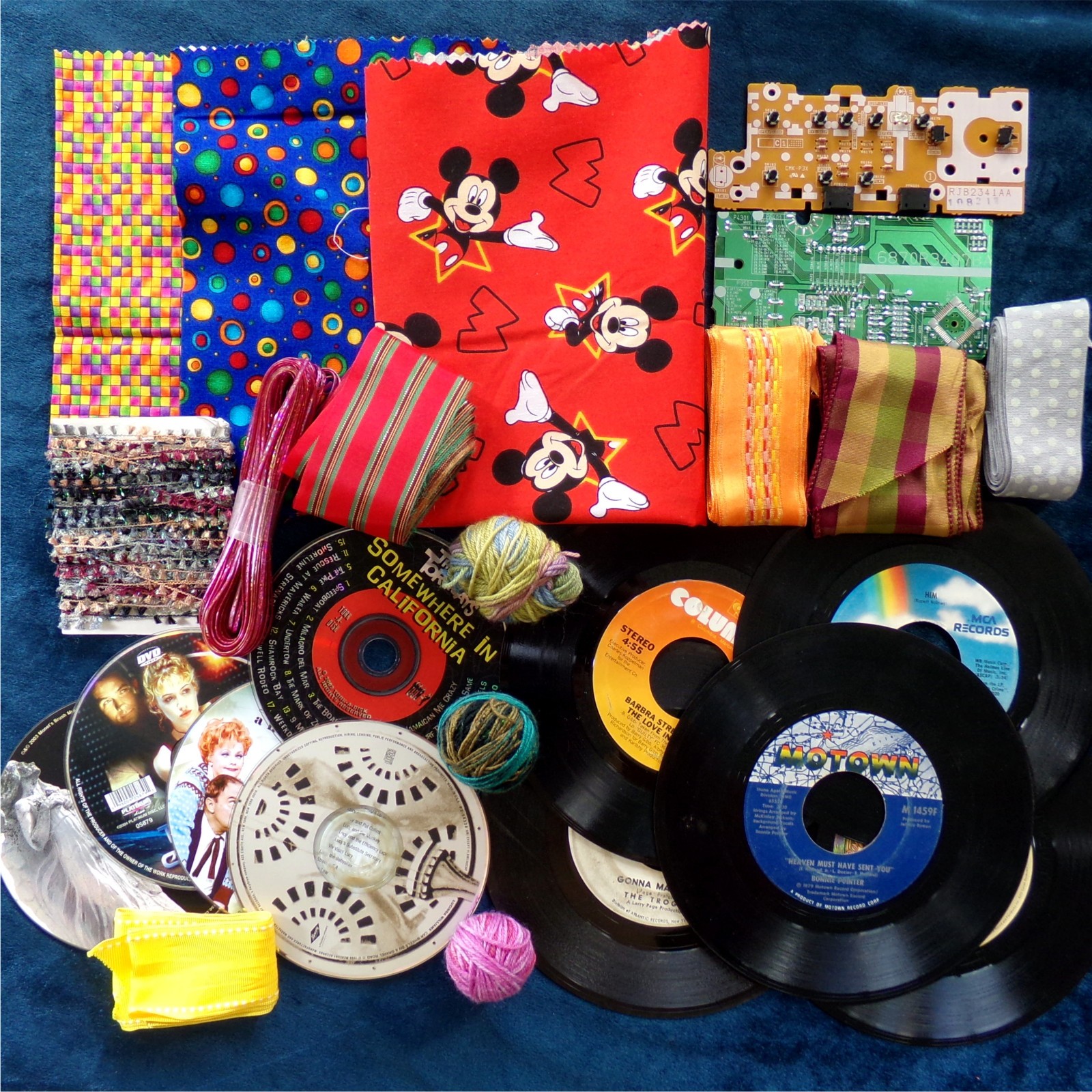 Collage Artist Bulk Supply Lot: 9 LB Box Odd Unique Mixed Craft Supplies Art Set