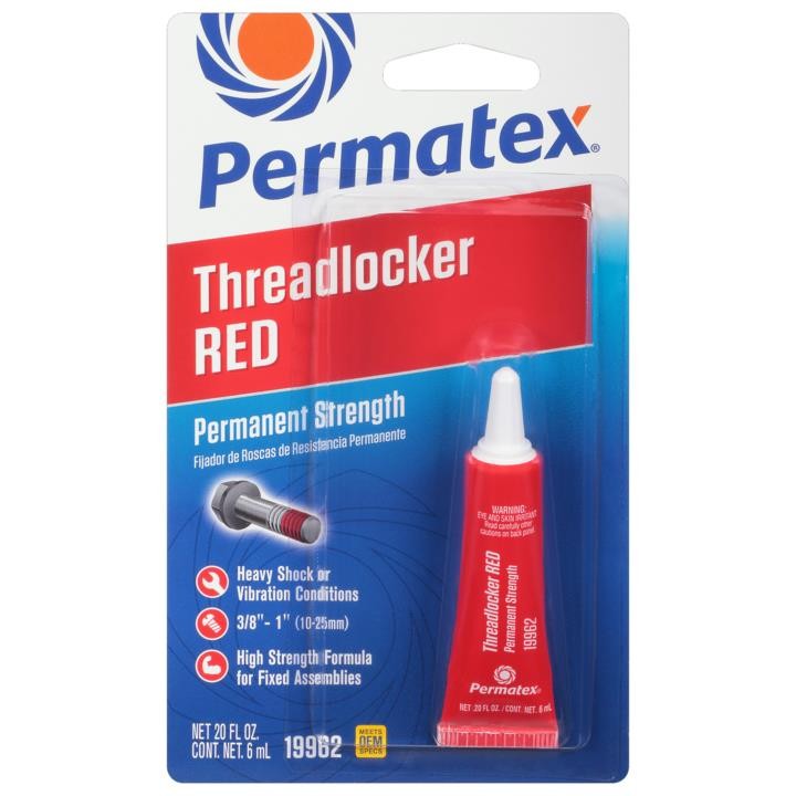 PERMATEX 19962 THREADLOCKER RED/PERM
