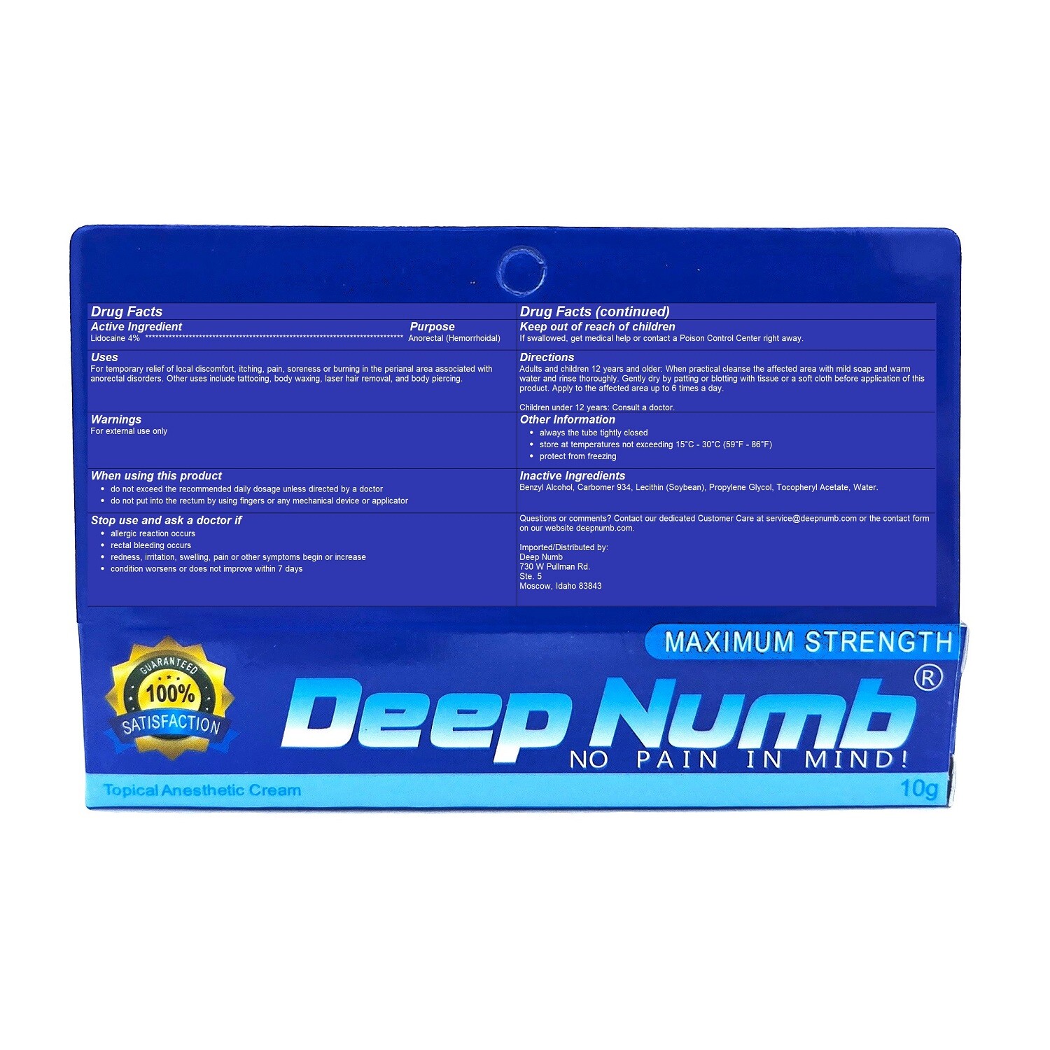 DEEPNUMB 10g Skin Cream