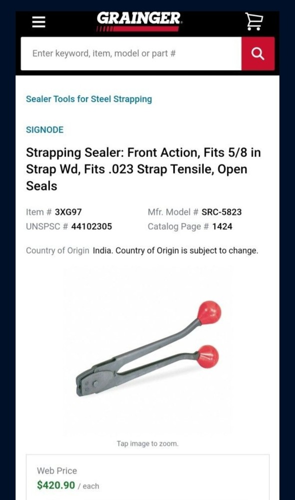 SIGNODE SRC-5823 Steel Strapping Sealer