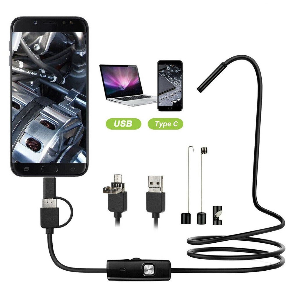Megapixels HD USB C Endoscope Type C Borescope Inspection Camera for Android OTG