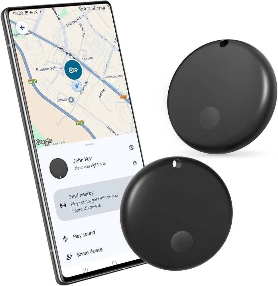 2-Pack Android Tracker Tags - Find Hub Compatible, Waterproof & Compact