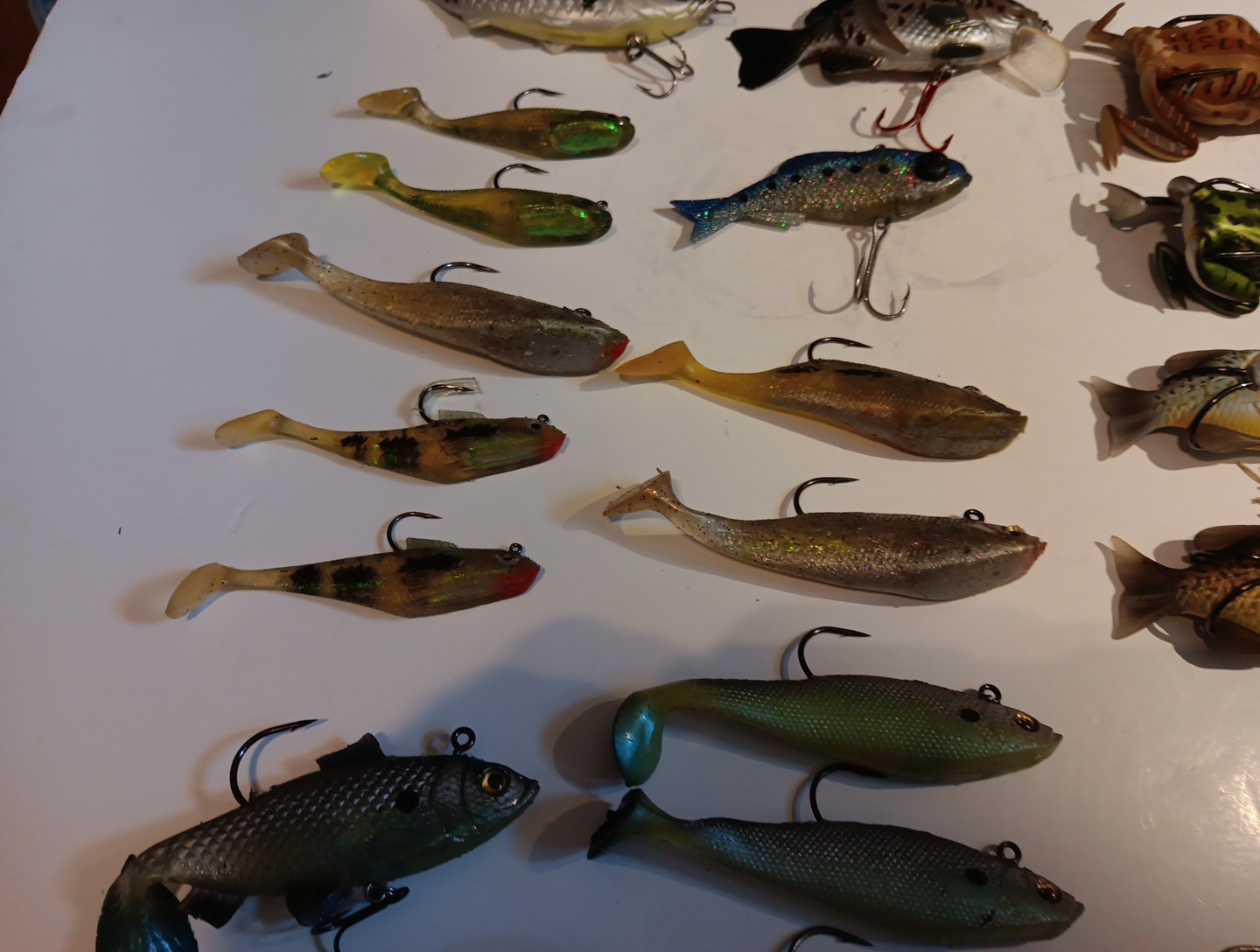 Lot of 43 Weedless & Rubber Lures Frogs, Turtle, Fish w/case