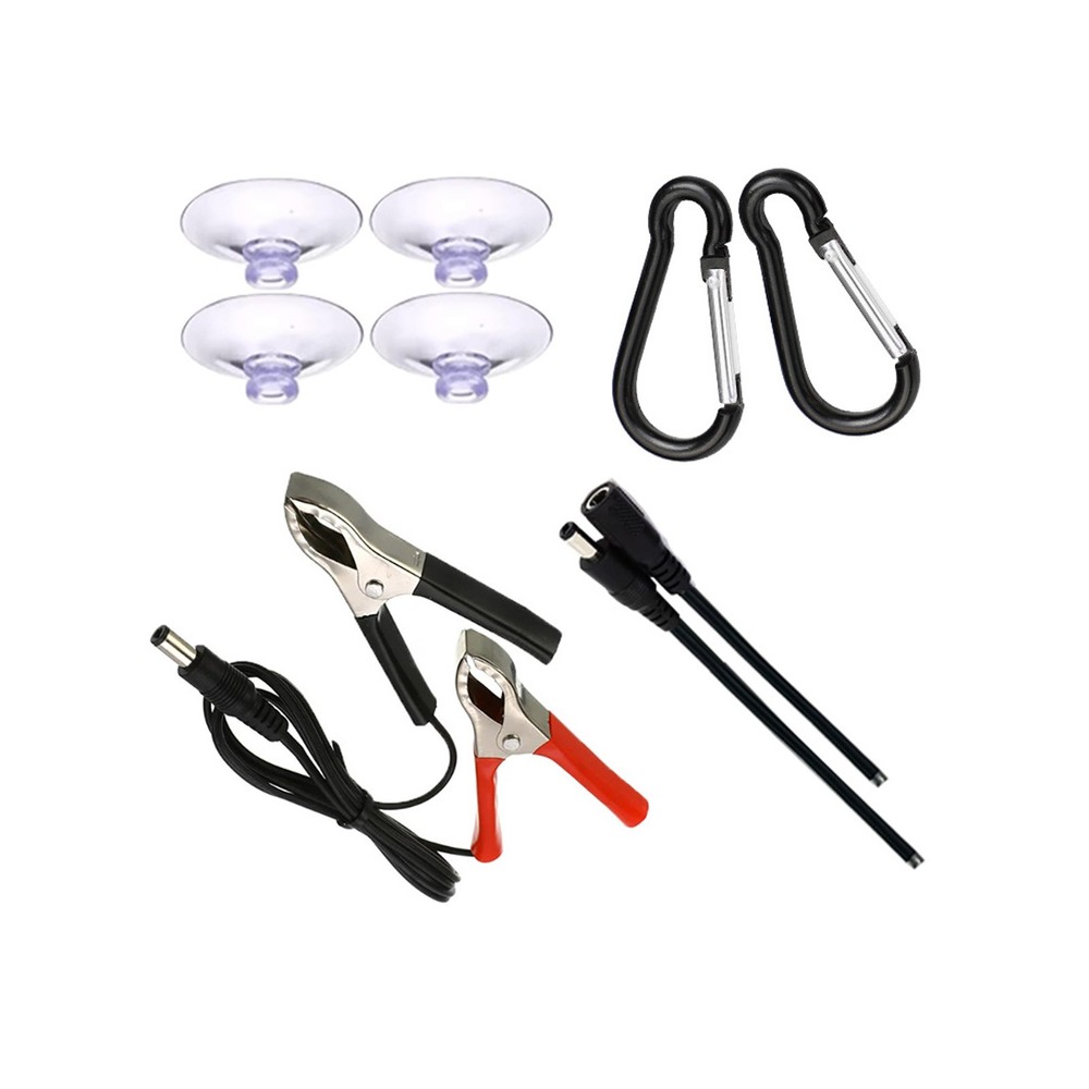 Solar Panel Installation Accessory Kit - 4 Suction Cups + 2 Carabiners + CableCA