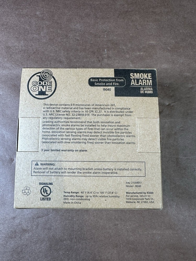 Code One Model i9040 Smoke Alarm. Ships Fast!