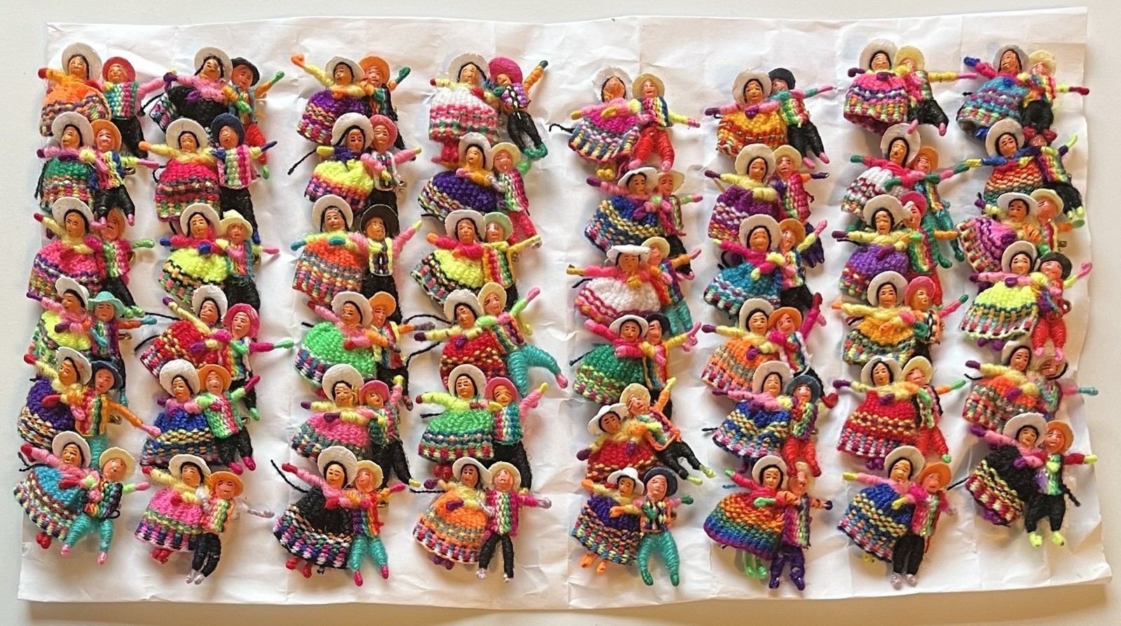 Worry Doll Couple Pins Brooch LOT Of 48 - Peru Dressed Ornaments