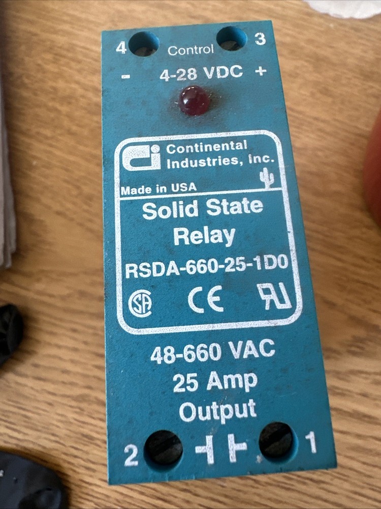 Continental Industries Solid State Relay RSDA-660-25-1DO