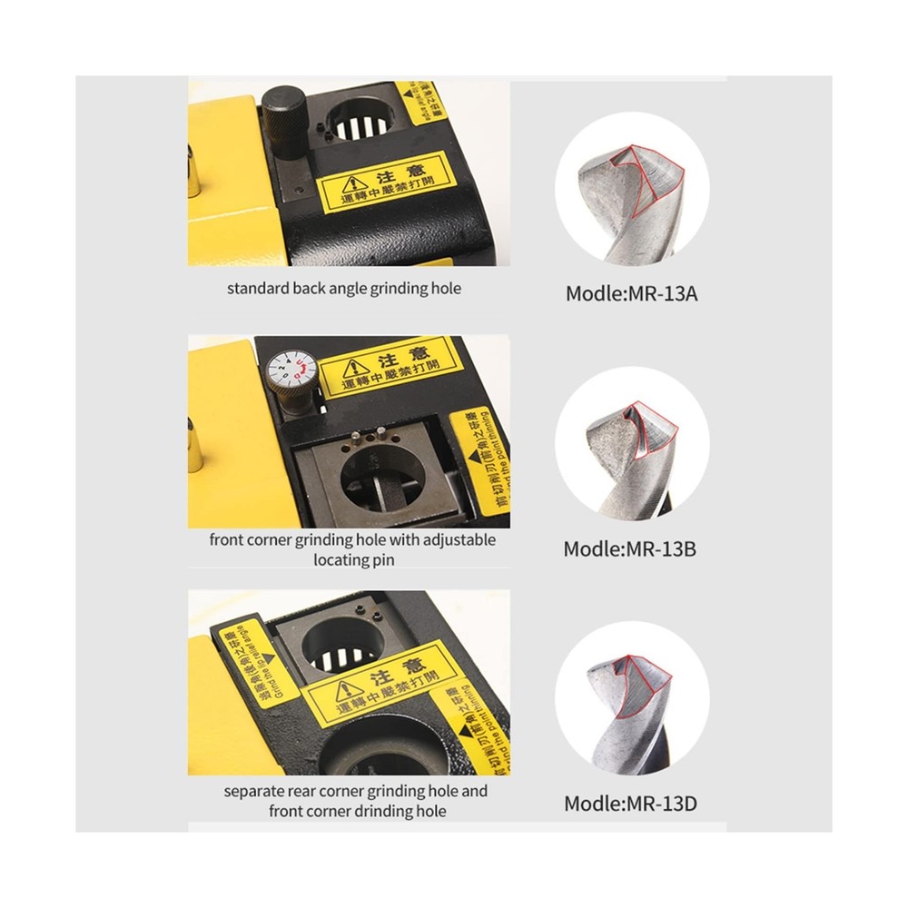 Drill Bits Sharpener, 3-20mm Grinding Machine, Lip Relief Angle & 95°-135&#
