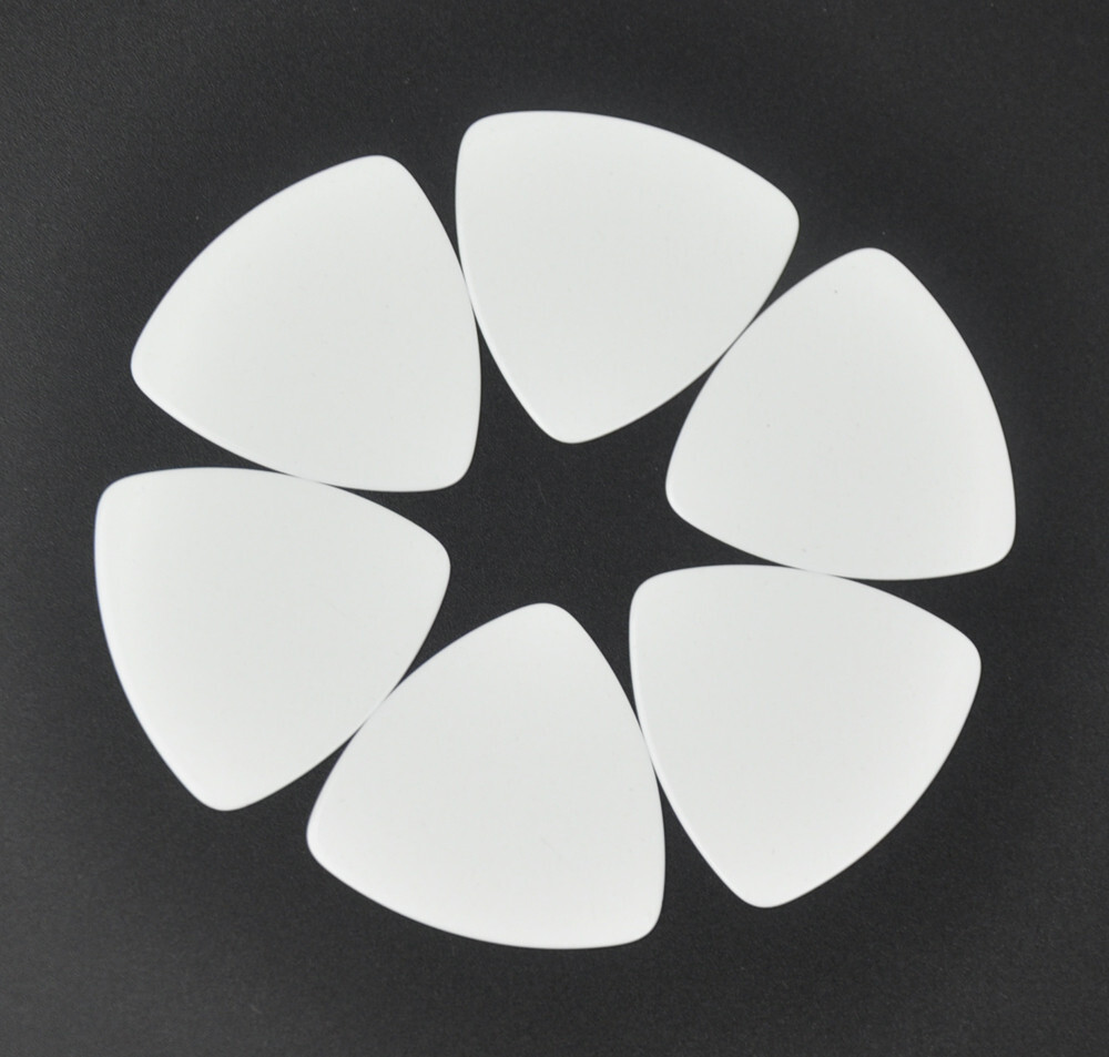 100pcs Medium 0.71mm 346 Rounded Triangle Guitar Picks Plectrums Solid White
