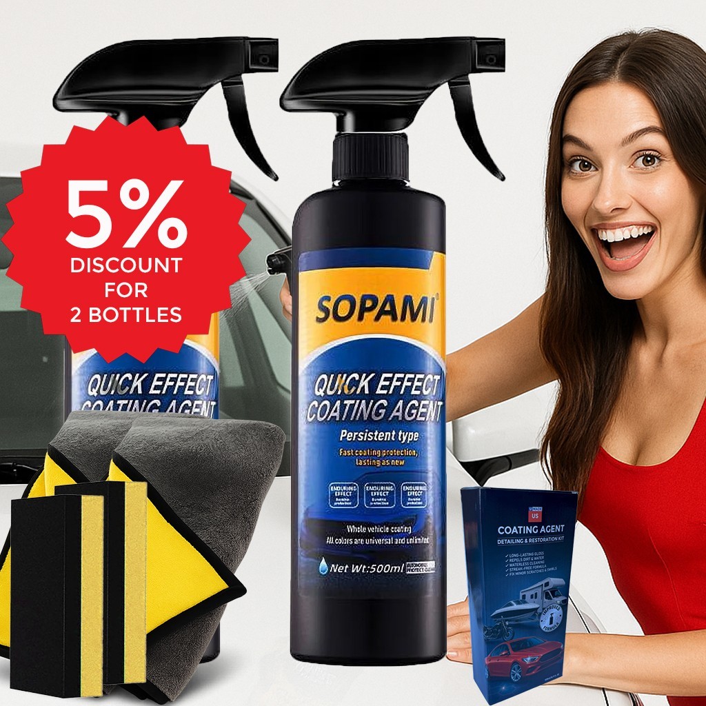 Sopami Car Coating Spray - 16.9 fl oz Waterless Ceramic Coating Car Wax (500ml)