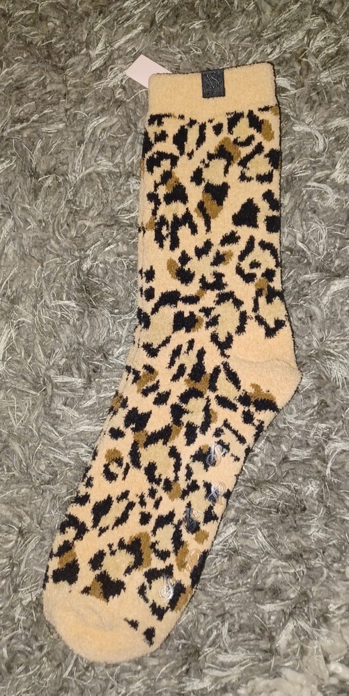 VS cozy Logo Grip crew socks New Leopard