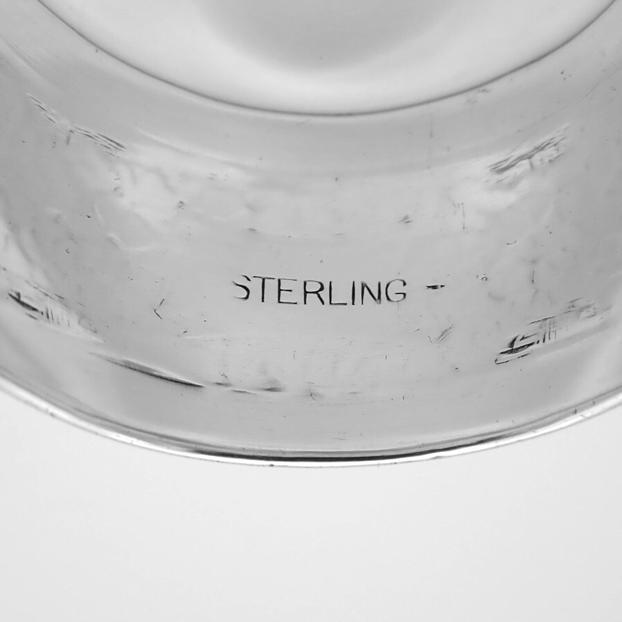 Hammered Napkin Ring Sterling Silver Mono RBW