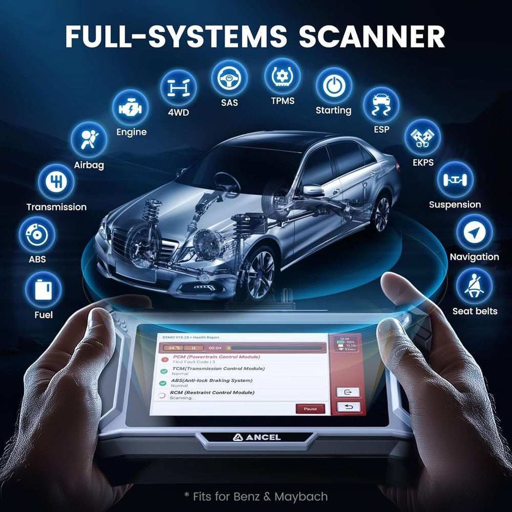 ANCEL DS160 Bidirectional OBD2 Scanner Auto Car Diagnostic Scan Tool ECU Coding