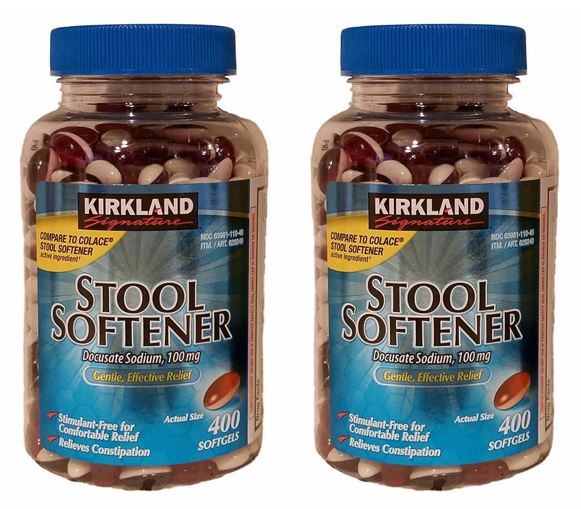 Kirkland Signature 100 Mg Stool Softener, 400 Softgels, 2 Pack