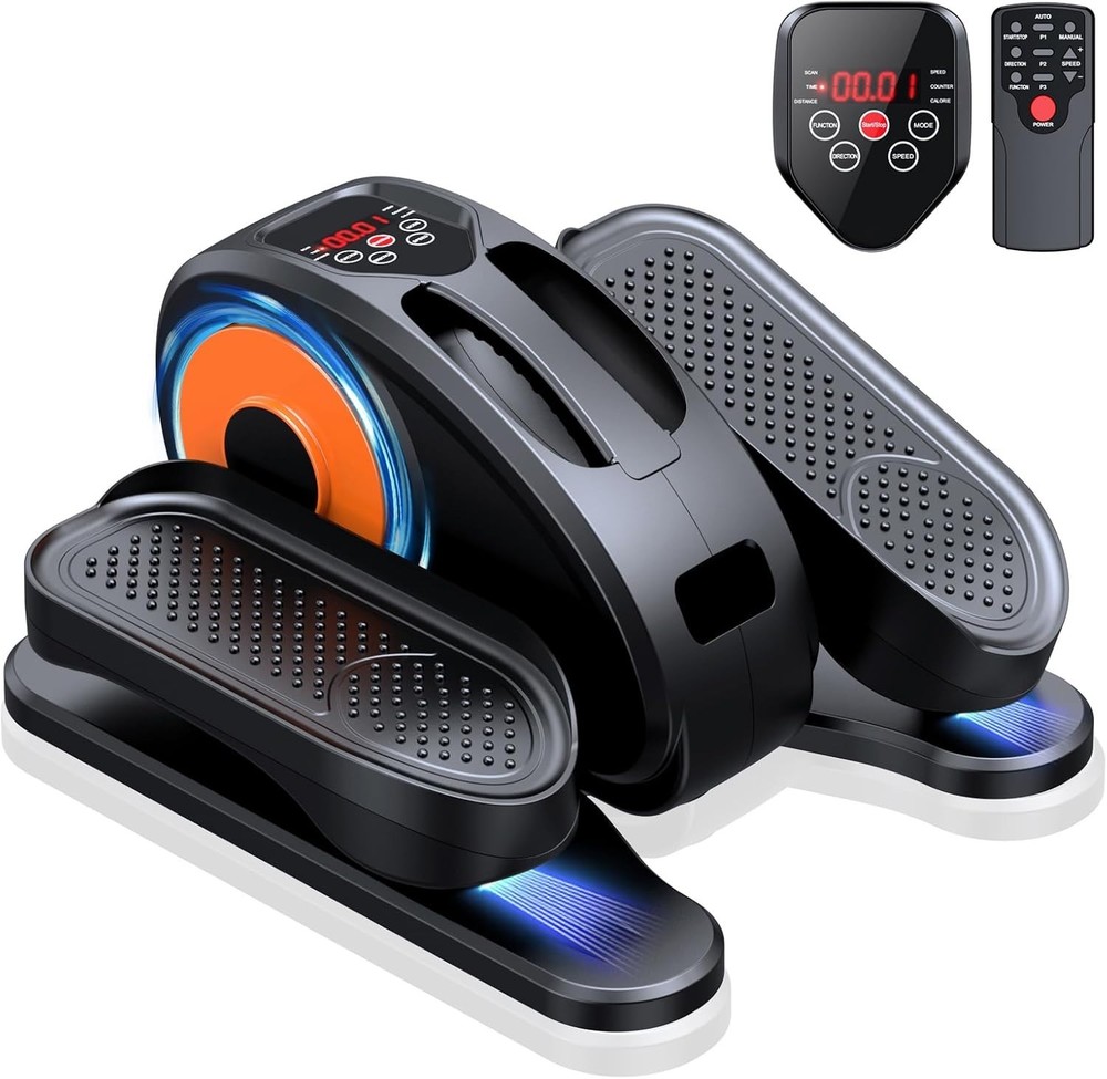 Compact Under Desk Elliptical Machine - 12-Speed Remote Control Leg Exerciser