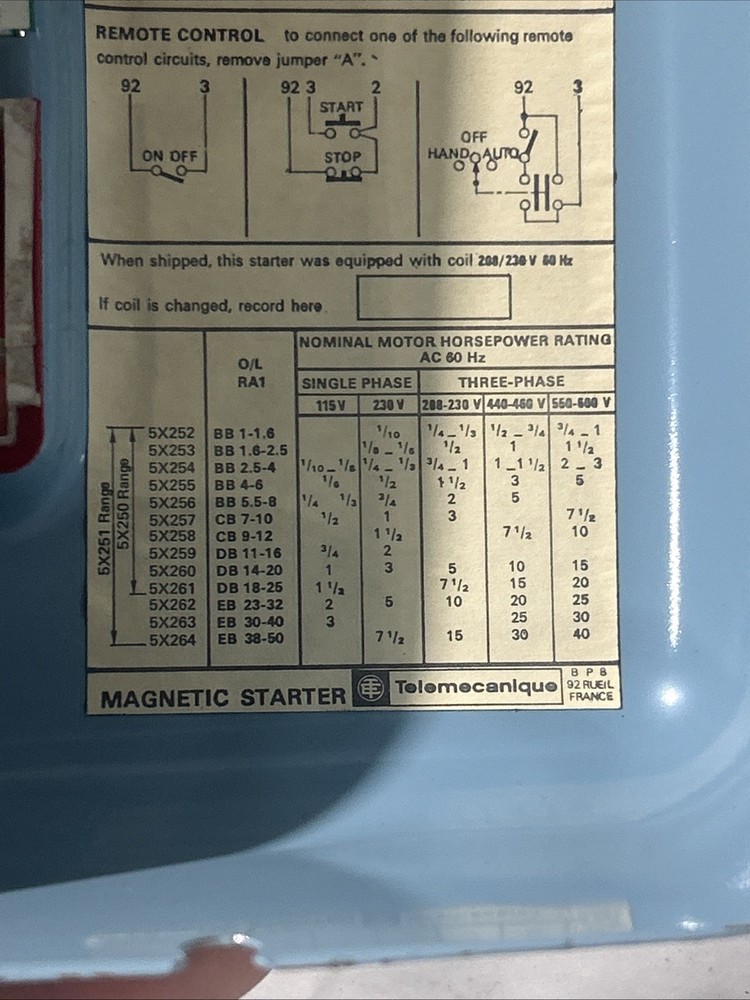 Mint Condition Telemecanique Magnetic Starter. Le1-d405 Untested Box Only