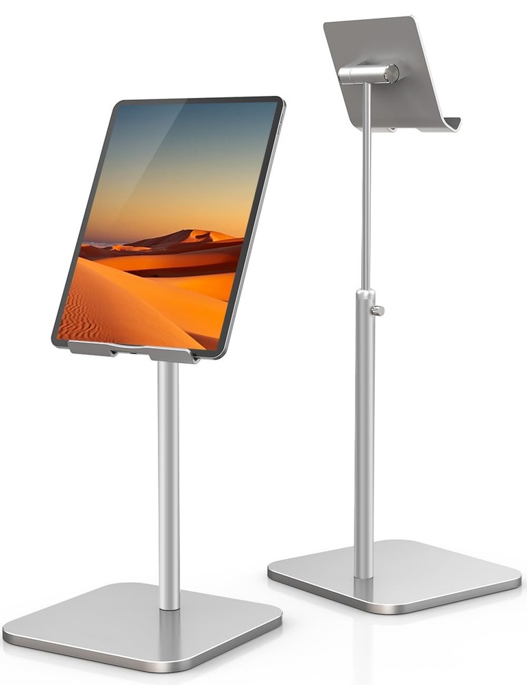 Tablet Stand Height Angle Adjustable, Eye-Level Desktop iPad Stands Tablet Ho...