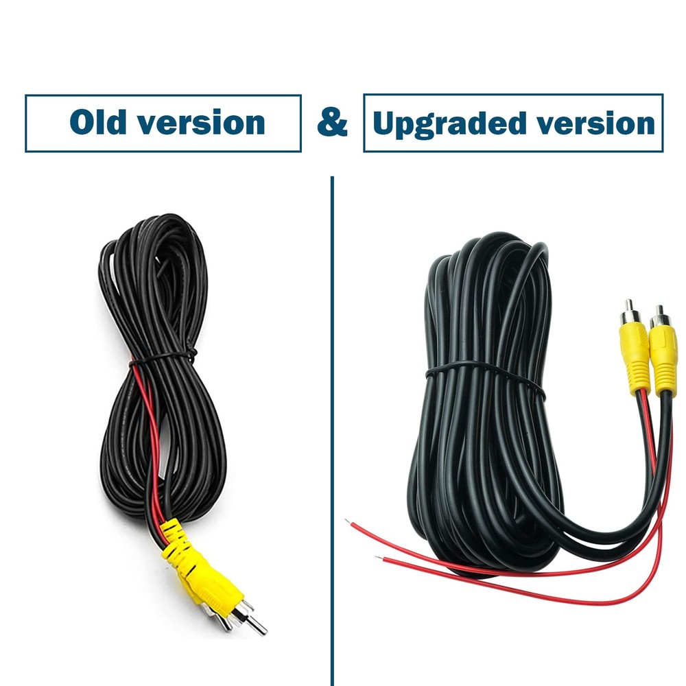 Collyon Upgraded Version Thickened 20FT Backup Camera RCA New-20FT, Black