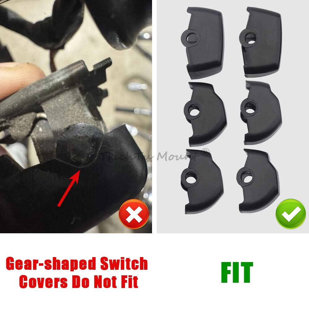 6pcs Black Hand Control Switch Button Caps For Harley Breakout FXSB 2013-2015