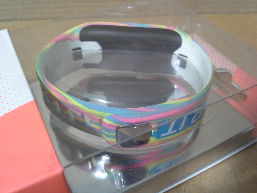 Justice Active Activity Tracker Multi-Color "Go For It" Band. Damage Box