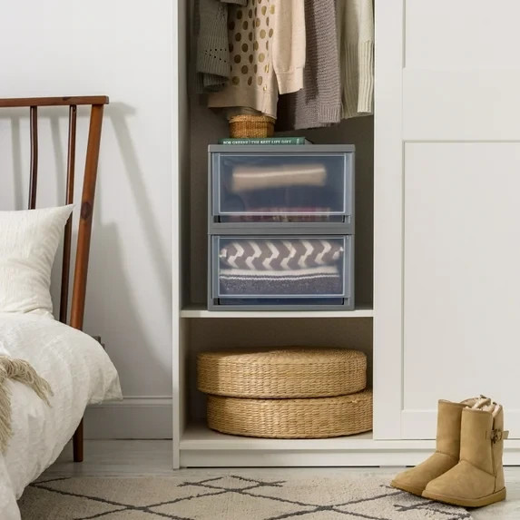 IRIS 30 Qt Large Plastic Drawers, Under Bed Storage Bins, Stackable, Modular, 2P