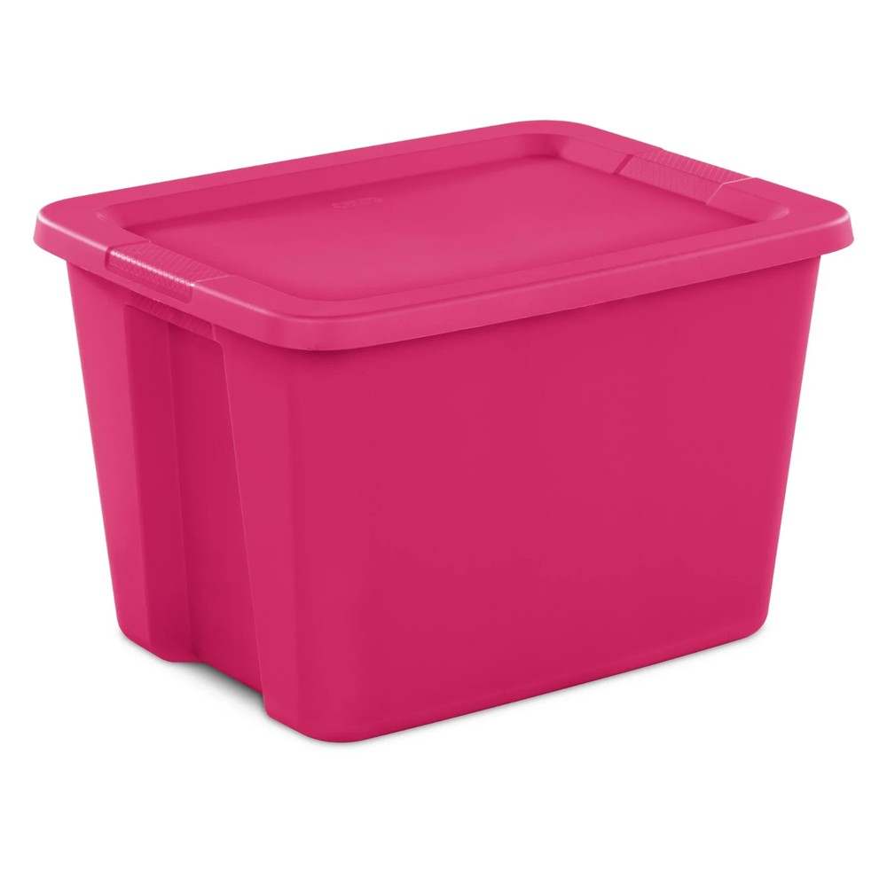 Sterilite Large Storage Bin, 18 Gallon Plastic Storage Container - 8 pack - Pink