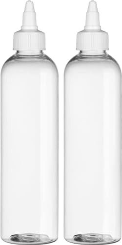 Twist Top Applicator Bottles, 8 OZ Crystal Clear, Squeeze Empty Plastic