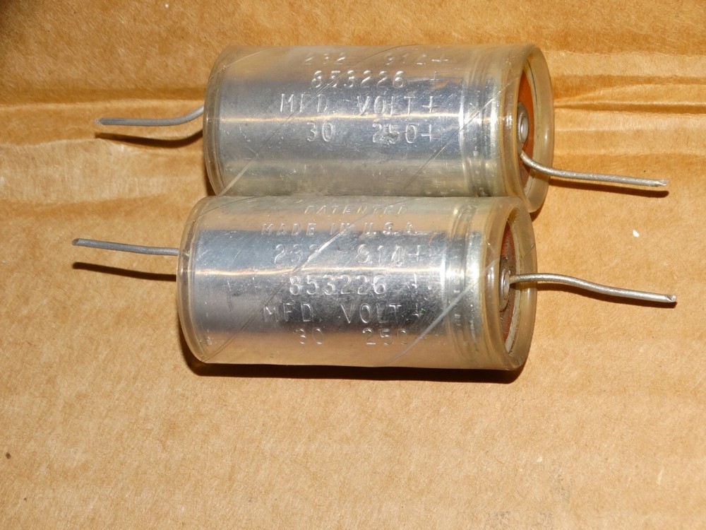 2 - Vintage "TM Capacitor" Pulls   30mfd  250v  (Quantity Available)