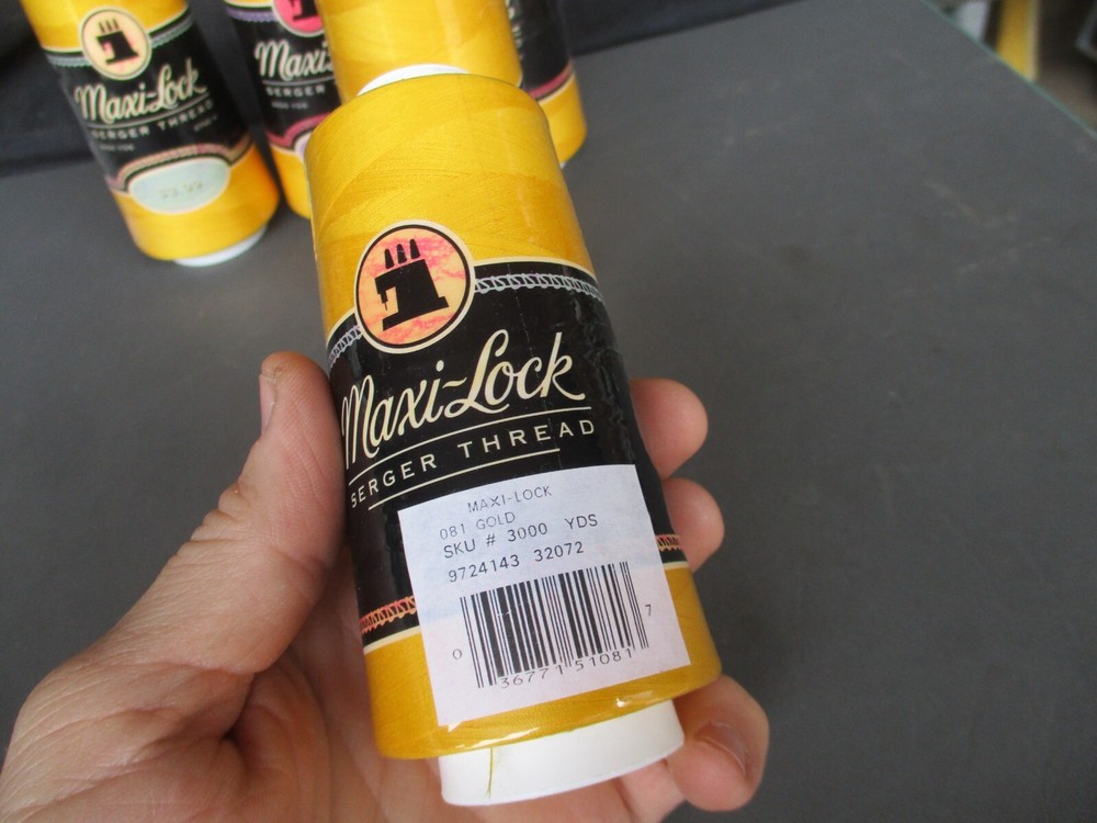 Maxi-Lock GOLD YELLOW Serger Thread, 3000 yards, Tex 27, Unused Spool