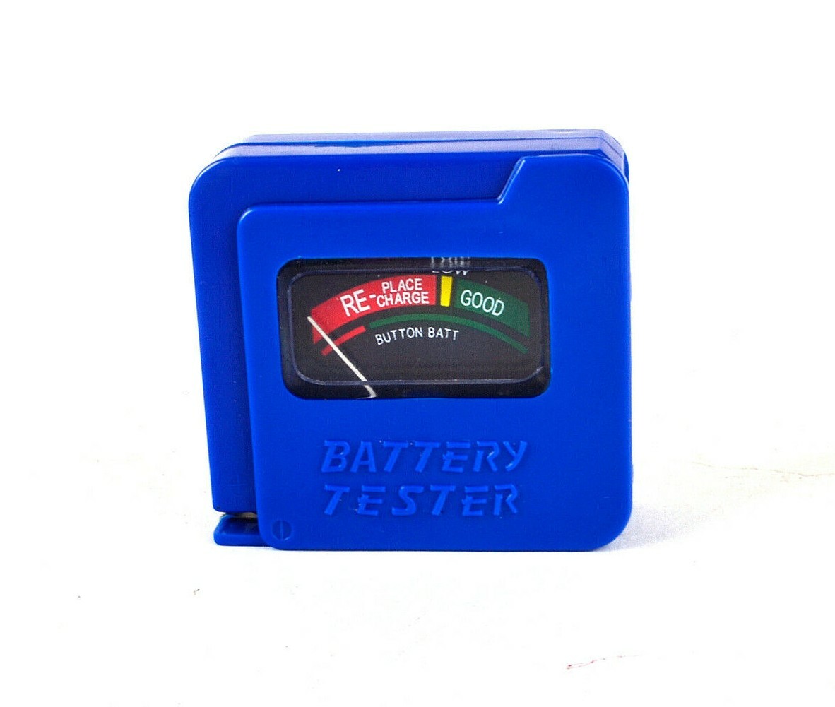 2X AA/AAA/C/D/9V/1.5V Universal Button Cell Battery Tester Checker Blue
