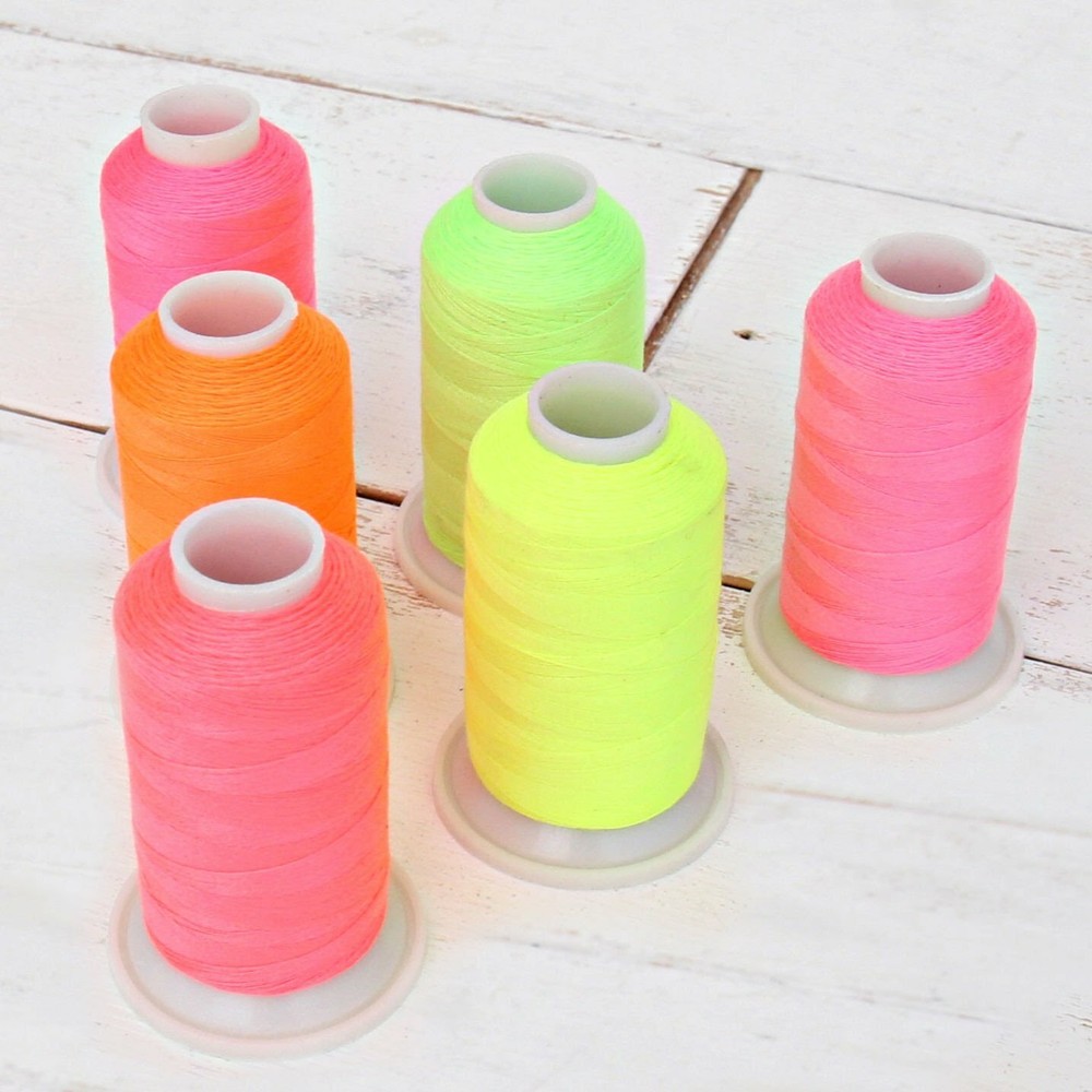 NEON COLORS POLYESTER SEWING THREAD 600M SPOOL 50/3 - THREADART