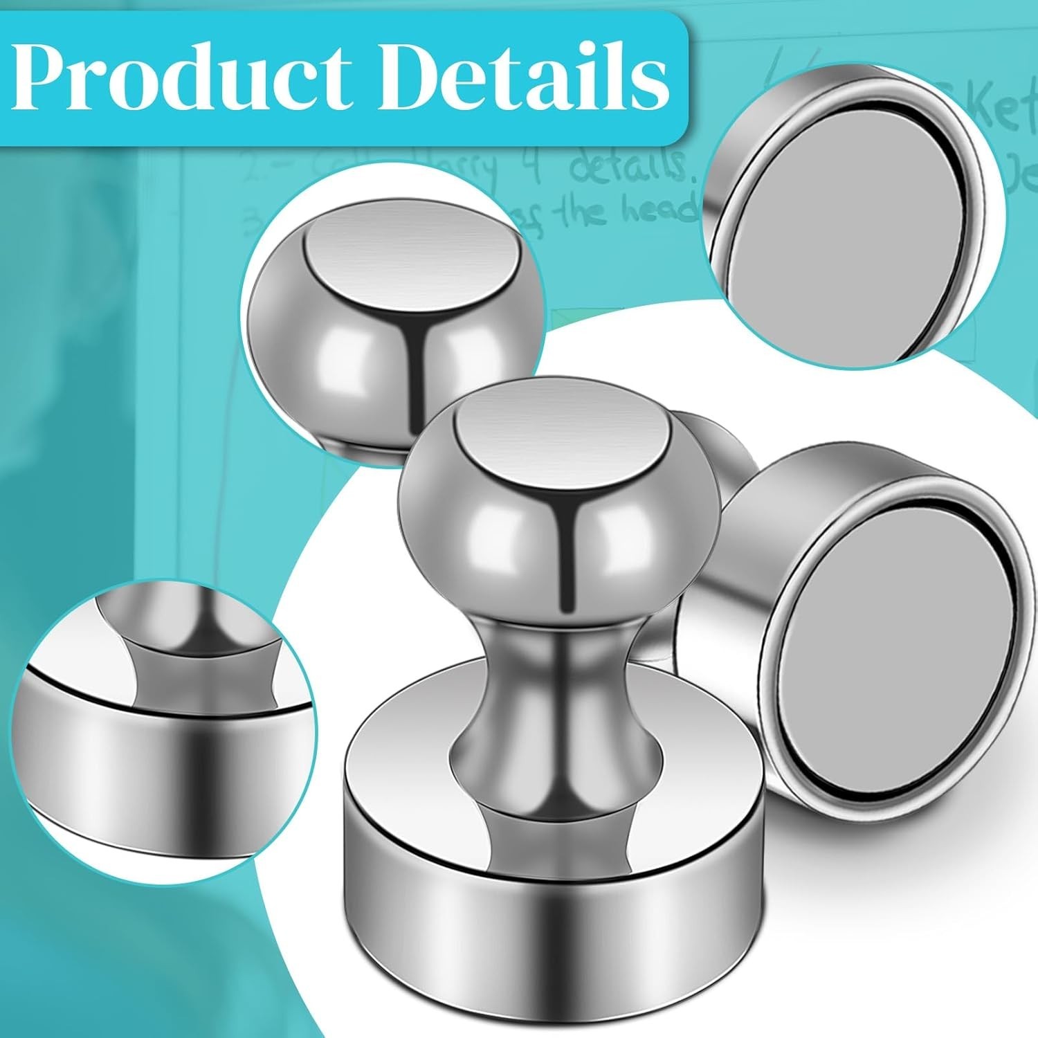 20x Fridge Magnets For Whiteboard Refrigerator Magnets Small&Strong Metal Magnet