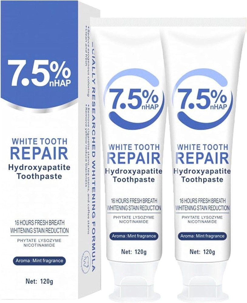 7.5% Hydroxyapatite Toothpaste, 2Pack Toothpaste for Advanced Enamel Protection
