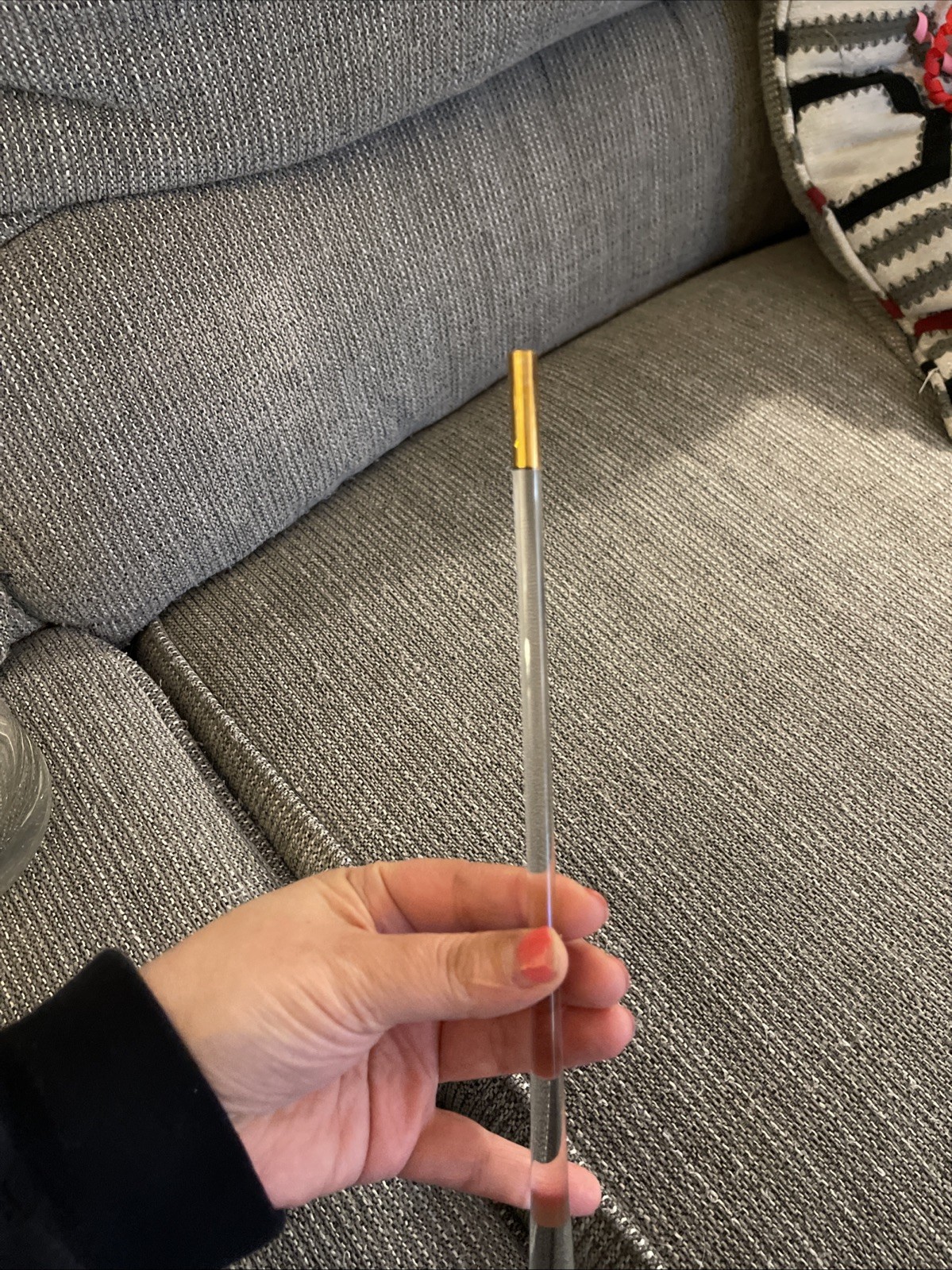 Golden by Avitra Glass Cocktail Pitcher Stir Stick Gold Rim Barware Vintage