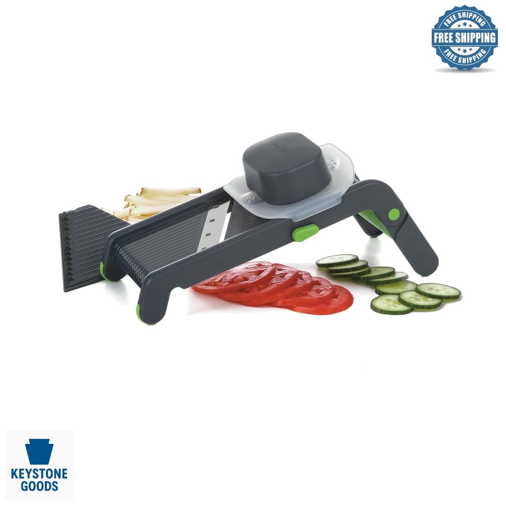 Progressive Folding Mandoline Slicer - Versatile, Dishwasher Safe, Black