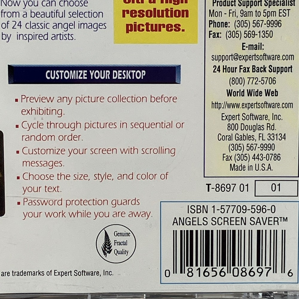 Expert Software - Angels Screen Saver CD 1997 Windows 95 Software Mint Disc