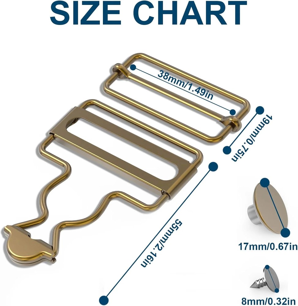 6 Sets Durable Metal Overall Buckles Replacement, Overall Clasp Replacement
