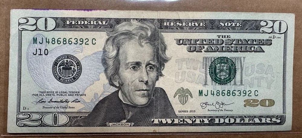 $20 BILL INK MARK ERROR RARE