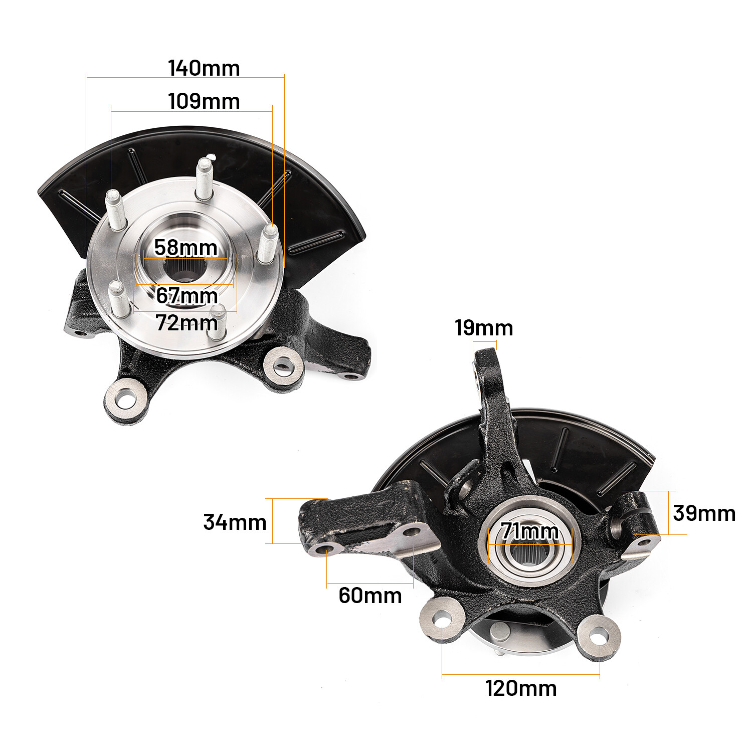 Front Knuckle & Wheel Hubs Bearing Assembly for 05-22 Ford Escape Mazda Tribute