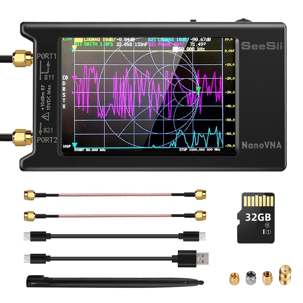 NanoVNA-H4 Vector Network Analyzer 10KHz-1.5GHz HF VHF UHF 4" Antenna Analyzer