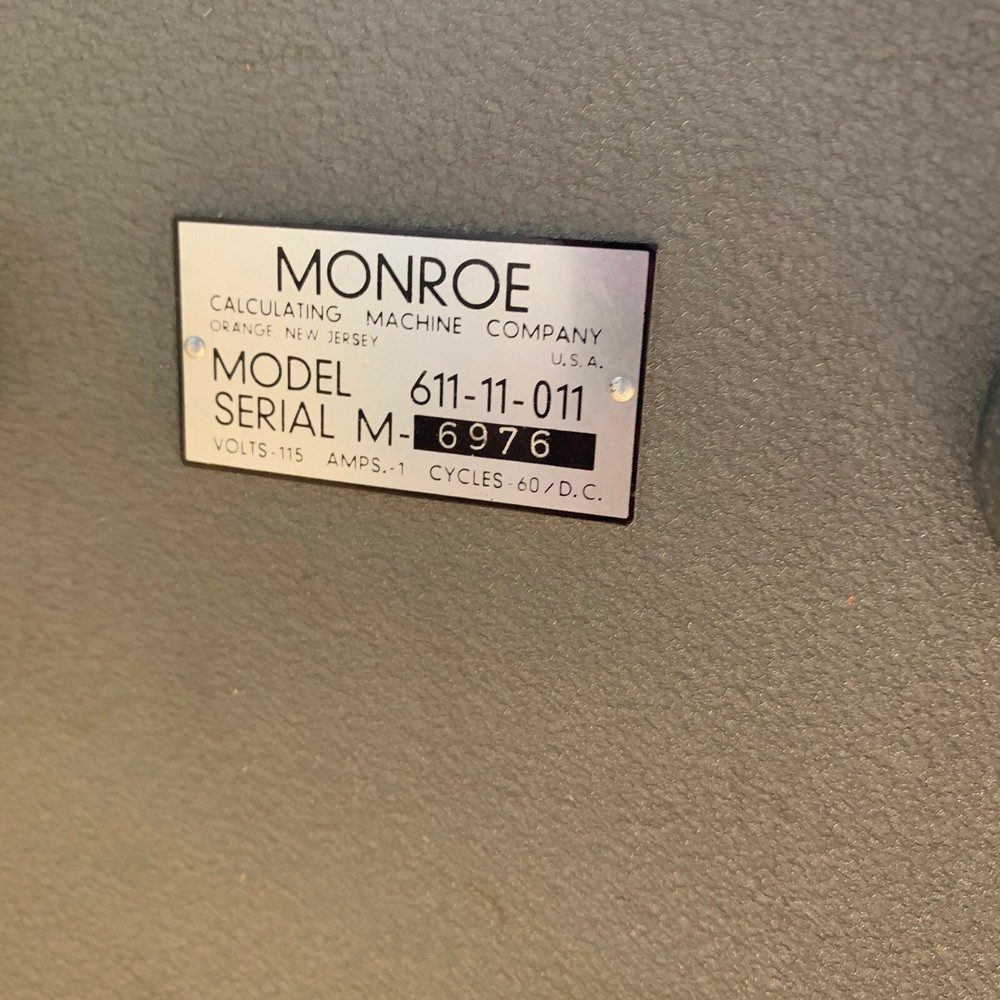 VTG Monroe Calculating Machine 611-11-011 Made in Germany Adding Electronic
