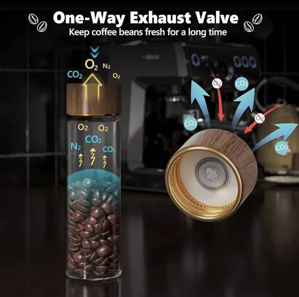 Single Dose Coffee BeanStorage Tubes with One-WayExhaust Valve