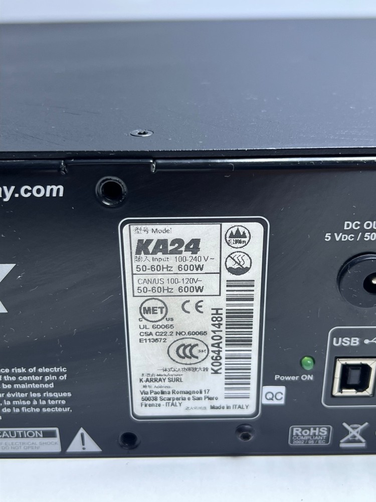 K-Array KA24 4 Channel Power Amplifier 4 x 600W (Without Power Cable)