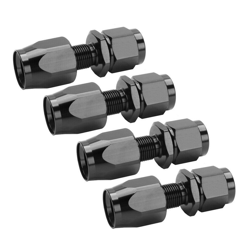 4PCs 6AN AN6 -6AN BLACK STRAIGHT SWIVEL FUEL OIL HOSE END FITTINGS
