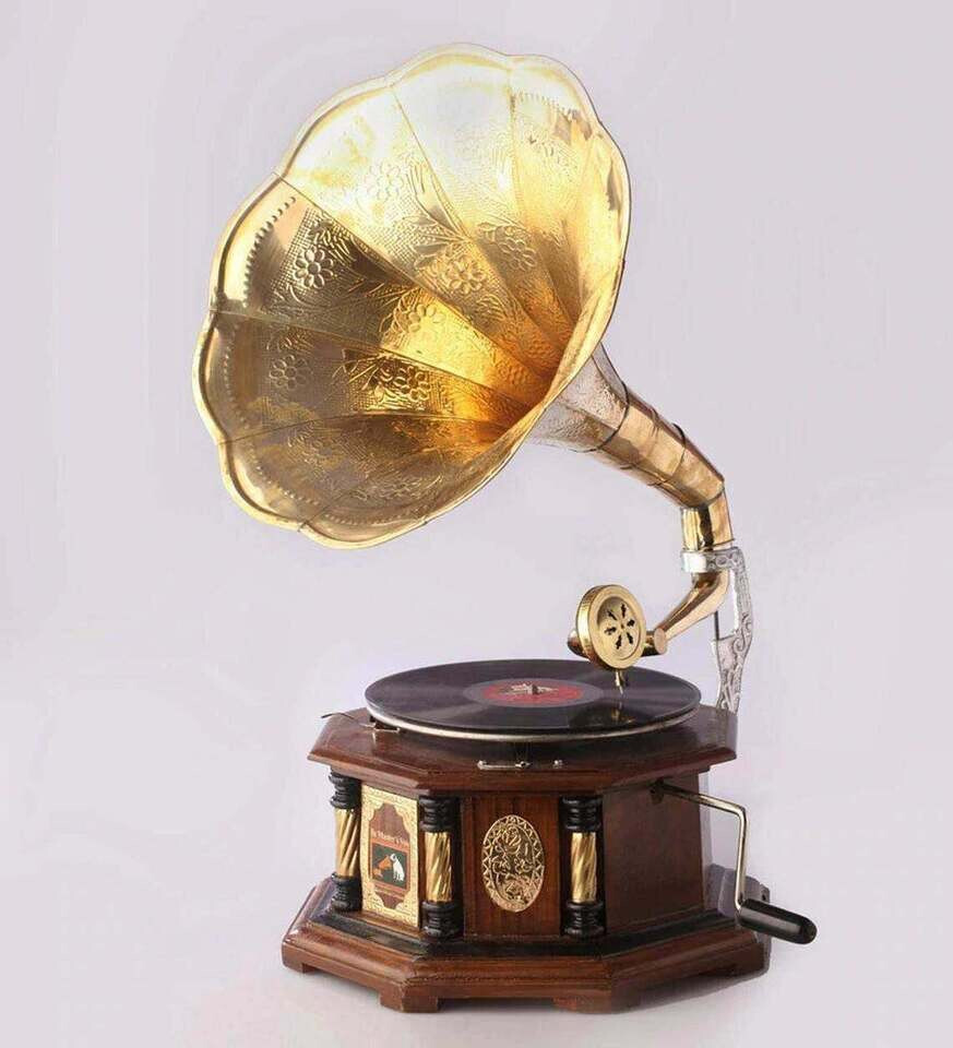 Functional Gramophone Working Gramophone Player Wooden Win Recorder Phonograph